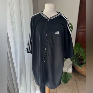 Vintage team button up Adidas Black and White Men's Jersey Shirt‎